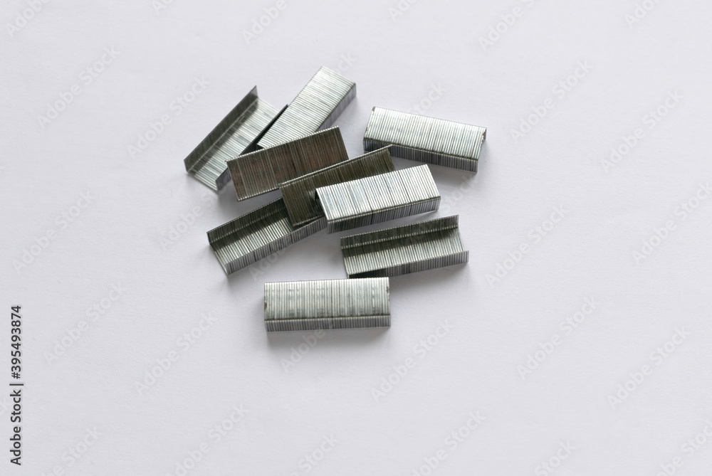 Metal staples bullet for stapler isolated on white background. Metal staples bullet for stapler isolated on white background.