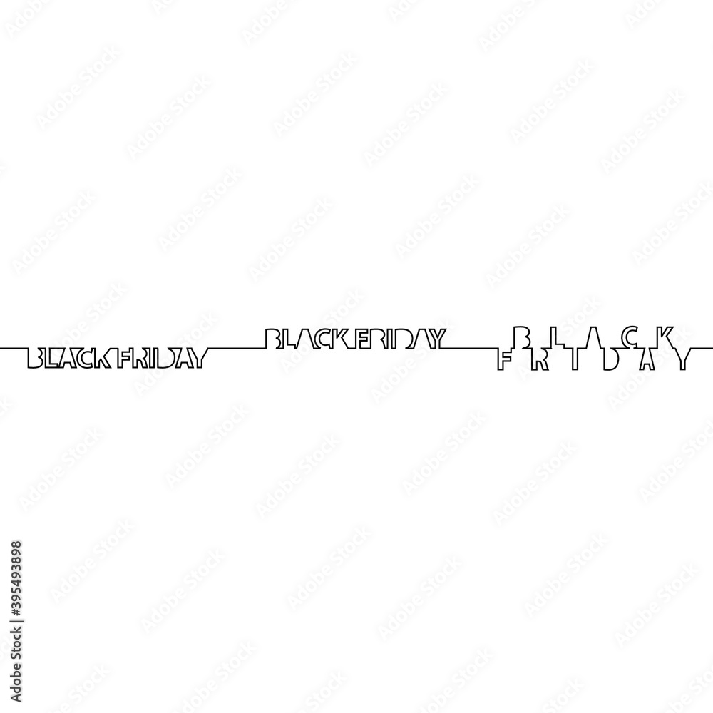Black Friday banner for sales promotion and advertising. Vector One Line design. Black Friday banner for sales promotion and advertising. Vector One Line design.