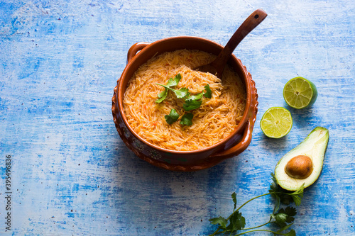 Sopa de fideo (Mexican noodle soup) photo