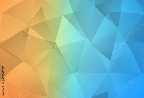 Light Blue, Red vector gradient triangles pattern.