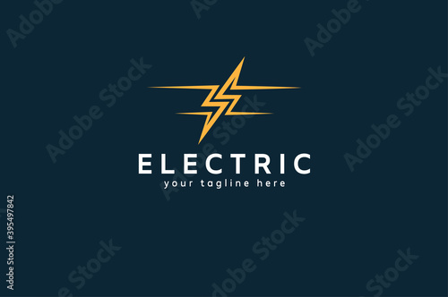 Electric Logo. abstract letter S from negative space lightning bolt , tunder bolt design logo template, vector illustration