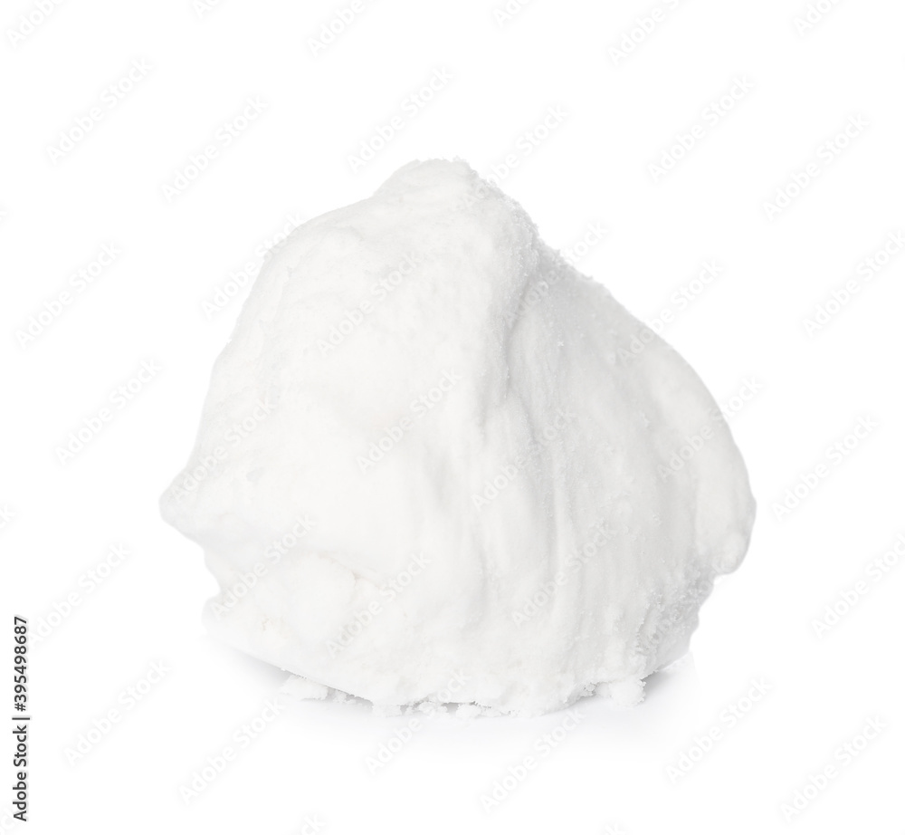 Single snowball isolated on white. Winter activities Single snowball isolated on white. Winter activities
