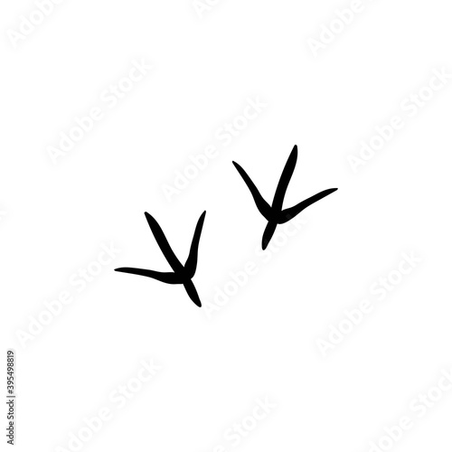 Vector icon with turkey trail. Thanksgiving day sign. Turkey trace.