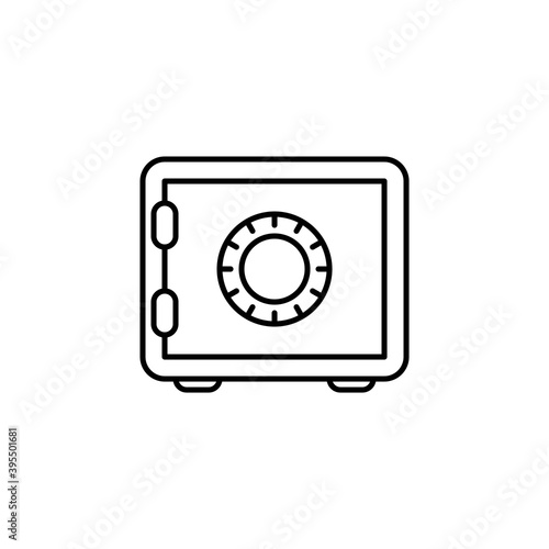 Bank safe line icon. linear style closed safe isolated. Security single isolated modern abstract line design icon safe vault. Bank line icon outline simple sign linear style pictogram. Editable stroke