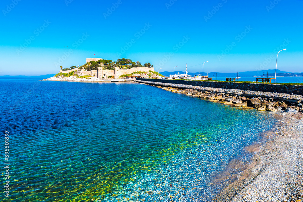 Kusadasi Town seascape view near Aegean Sea in Turkey