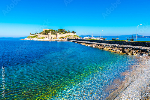 Fototapeta Naklejka Na Ścianę i Meble -  Kusadasi Town seascape view near Aegean Sea in Turkey