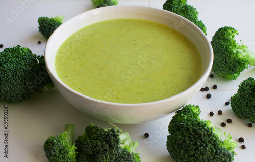 Delicious broccoli soup, healthy food.