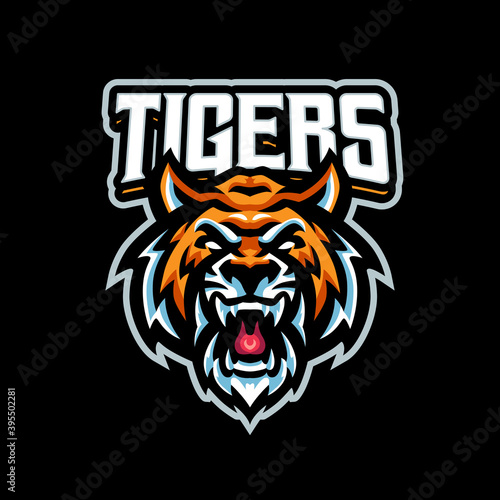 Fototapeta Naklejka Na Ścianę i Meble -  Tiger Mascot logo for esport and sport team