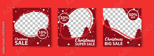 Social media post templates for digital marketing and sales promotion on christmas and new year. fashion advertising. Offer social media banners. vector photo frame mockup illustration