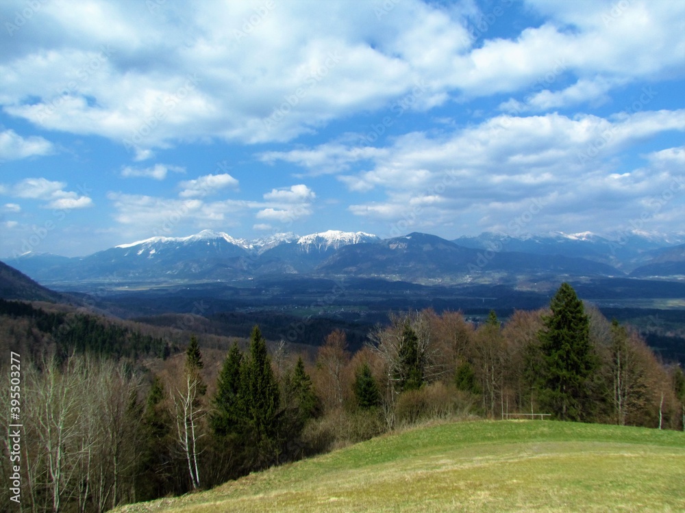 View of Gorenjska, Slovenia and Karavanke mountains