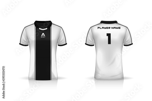 Specification Soccer Sport mockup , Esports Gaming T Shirt Jersey template. mock up uniform . Vector Illustration design