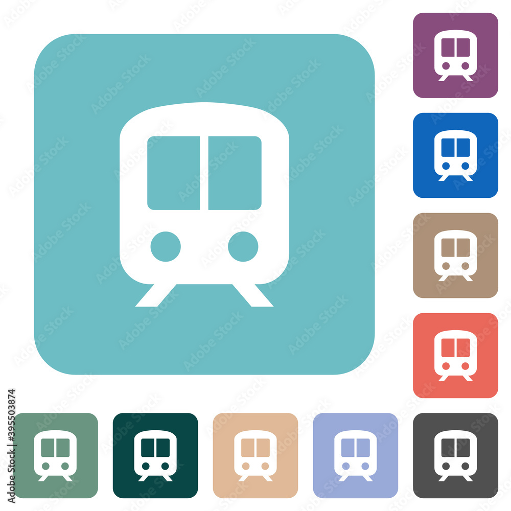 Train rounded square flat icons Train rounded square flat icons