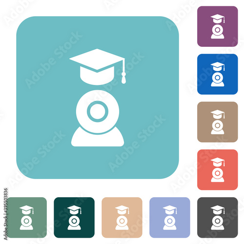 Distance learning rounded square flat icons photo