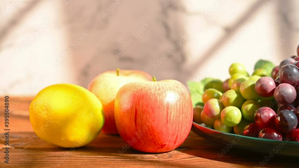 artificial fruits in a sunny morning artificial fruits in a sunny morning