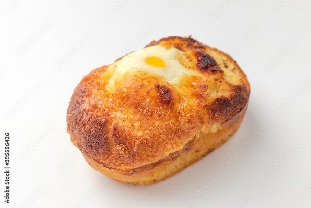 Egg Bread on White Background