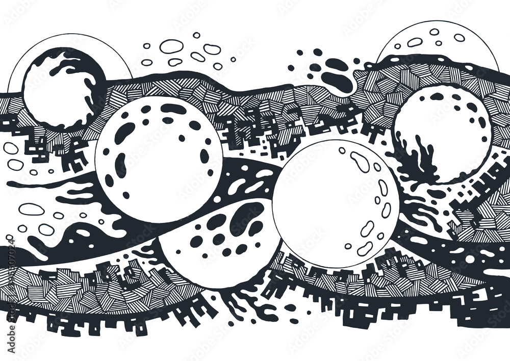 Obraz premium Hand Drawn Abstract Background. Vector Illustration