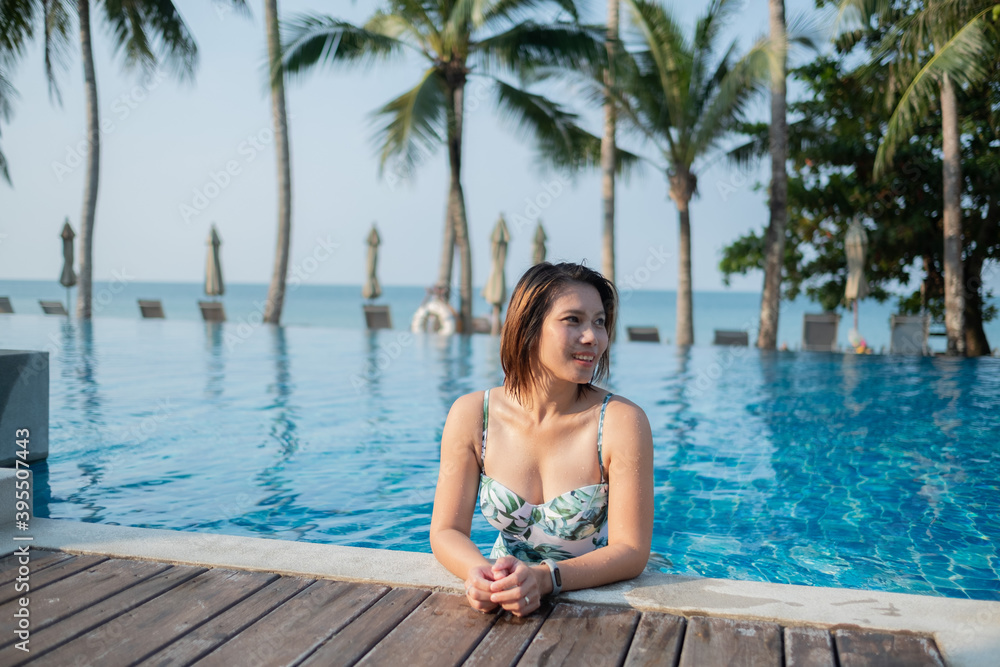 A woman wearing a bikini, portrait sexy girl
