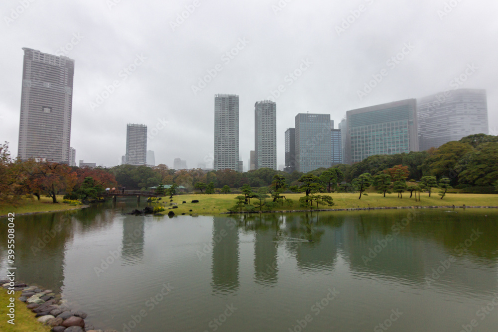 Famous gardens in Tokyo bay (Japan)