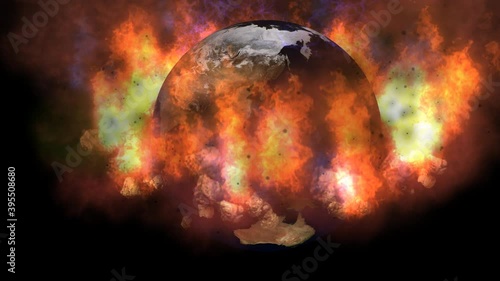 Digital particle animation of the earth