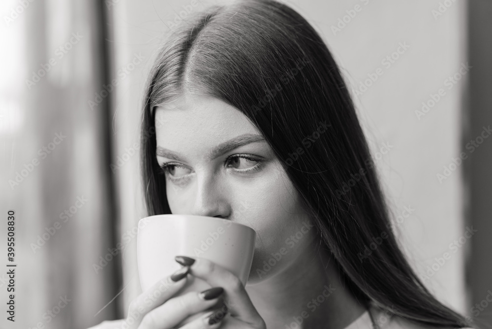 Lonely sad woman deep in thoughts at home, depressive Lonely sad woman deep in thoughts at home, depressive