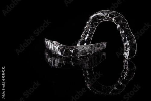 Invisible orthodontic splint close up