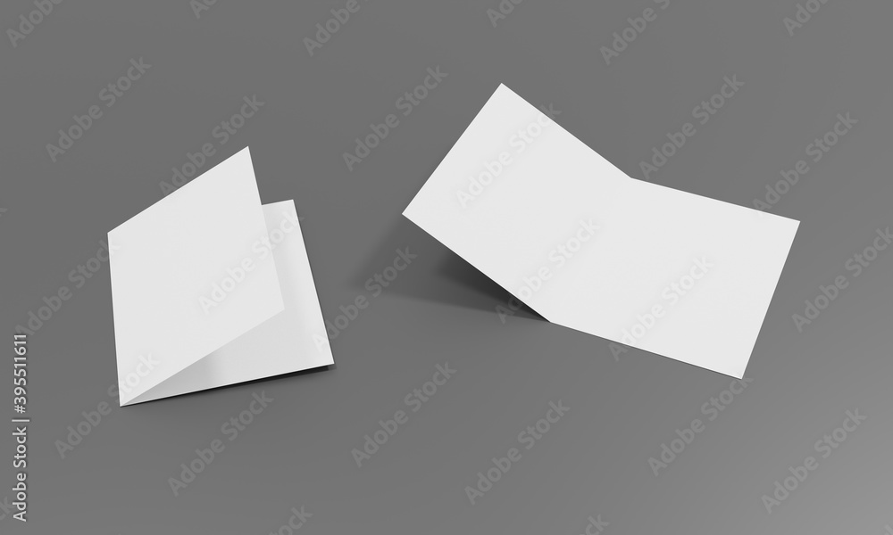 Blank white sheet for mockup and presentation design. 3d illustration. Blank white sheet for mockup and presentation design. 3d illustration.