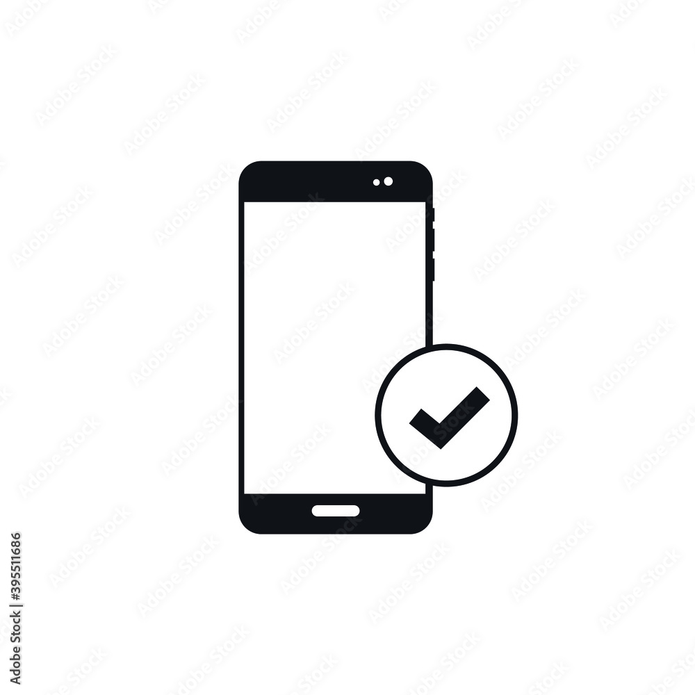 Vector image. Icon of a mobile with stick symbol. Vector image. Icon of a mobile with stick symbol.