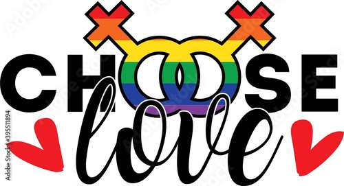 Choose love on the white background. Vector illustration