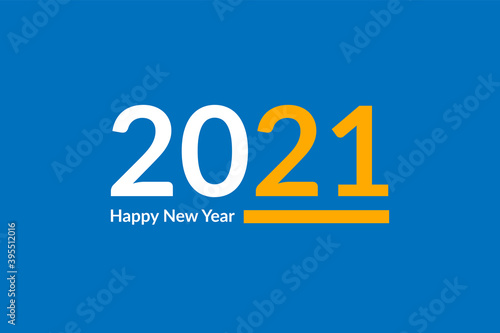 2021 happy new year creative design with multi color test on blue abstract background for banners, fliers, background, posters, greeting cards 