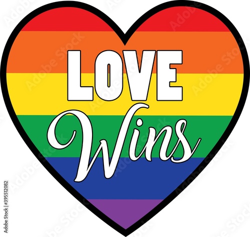 Love wins on the white background. Vector illustration