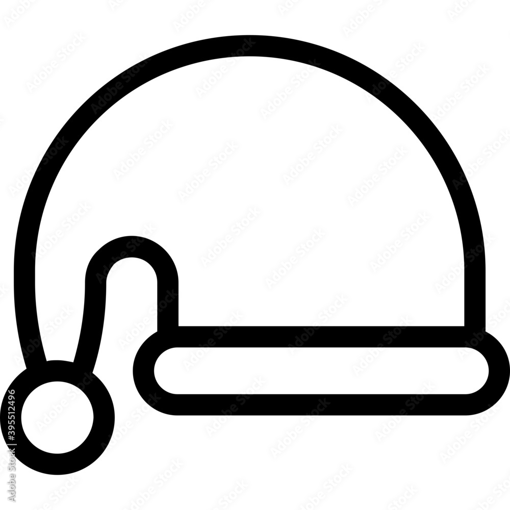
Santa Hat Flat Vector Icon 
