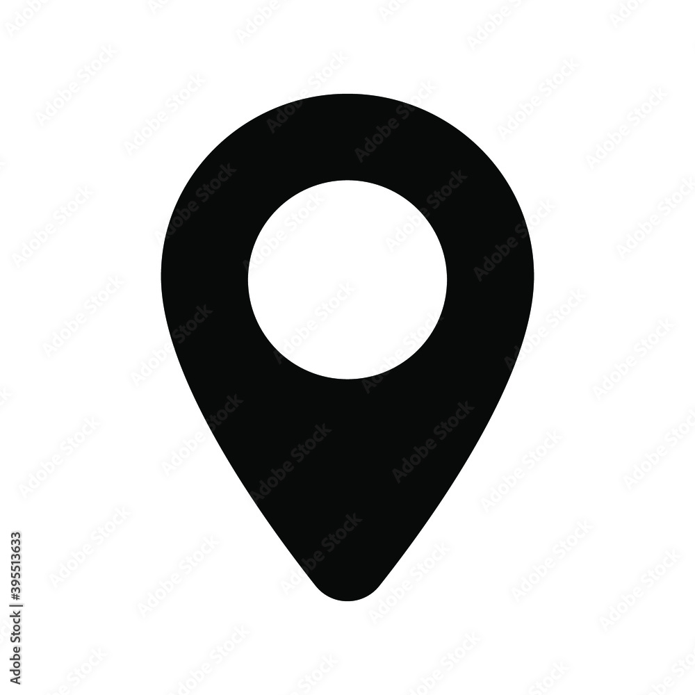 Black and white icon, label on the map. vector Black and white icon, label on the map. vector