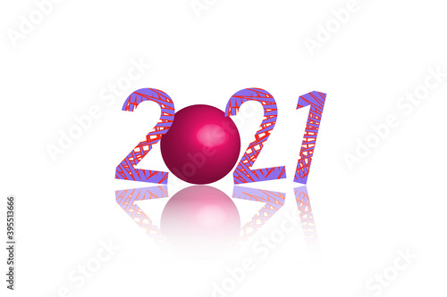 2021 happy new year creative design letters with shadow effects on white background for banners, calendar, broachers, greeting cards vector design illustration 