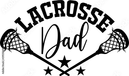 Lacrosse dad on the white background. Vector illustration