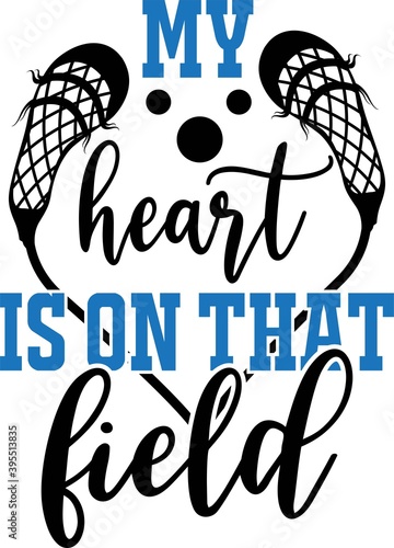 My heart is on that field on the white background. Vector illustration