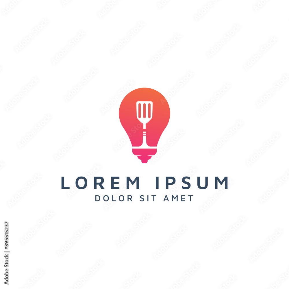 idea and spatula negative space logo design idea and spatula negative space logo design