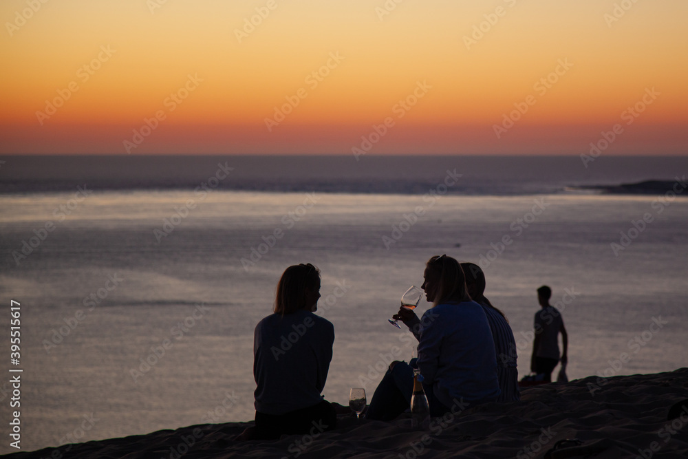 White wine at sunset White wine at sunset