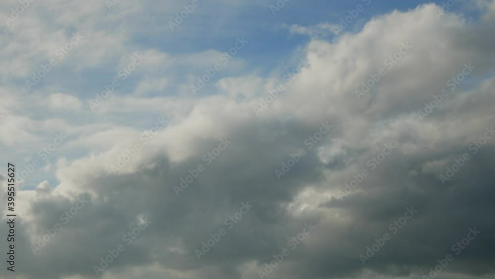 Time lapse shot of beautiful blue sky and fast moving and deforming clouds. Time lapse shot of beautiful blue sky and fast moving and deforming clouds.