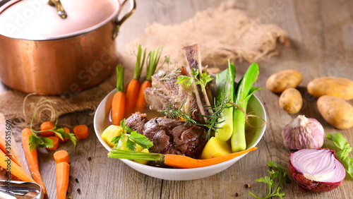 pot au feu- traditional french dish with ingredient