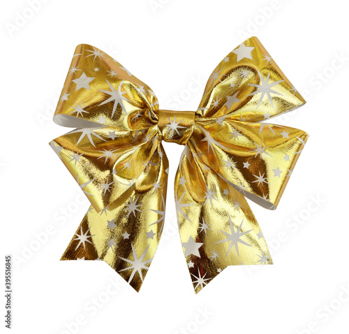 Golden festive Christmas bow