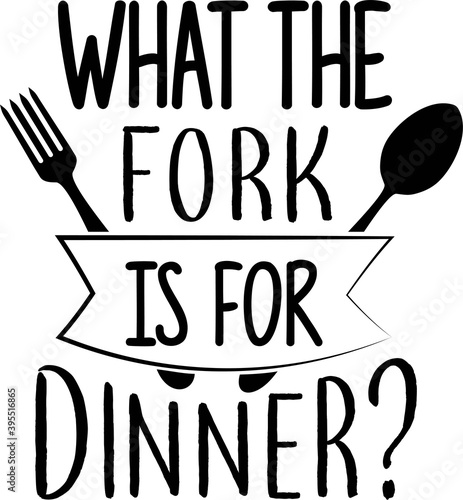 What the fork is for dinner on the white background. Vector illustration