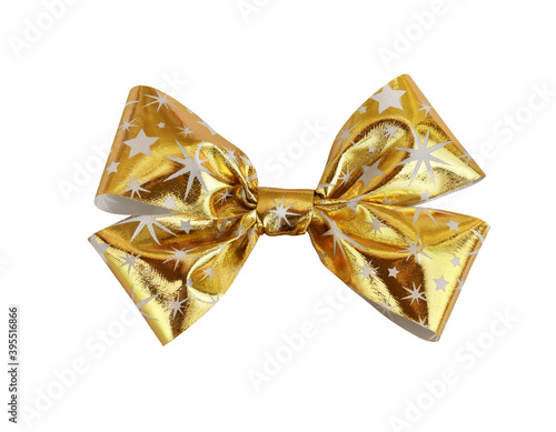 Golden festive Christmas bow