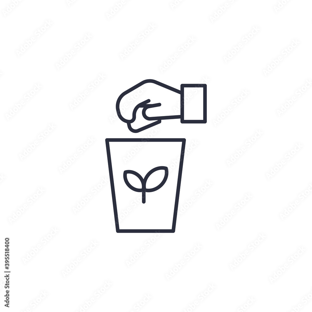 Eco trash icon isolated on white background. Environment symbol modern, simple, vector, icon for website design, mobile app, ui. Vector Illustration Eco trash icon isolated on white background. Environment symbol modern, simple, vector, icon for website design, mobile app, ui. Vector Illustration