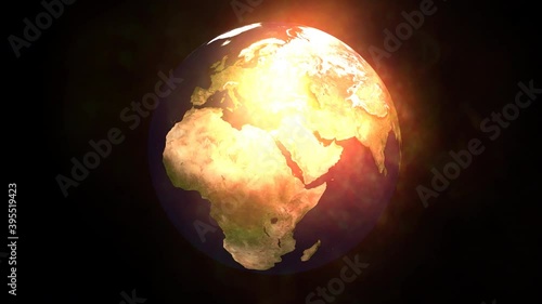 Digital particle animation of the earth photo