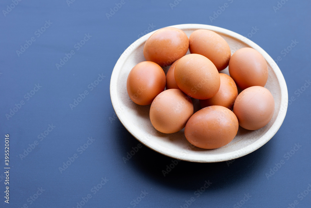 Eggs on dark background. Copy space Eggs on dark background. Copy space