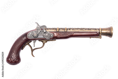 Fotografie, Obraz Ancient musket gun isolated on the white background.