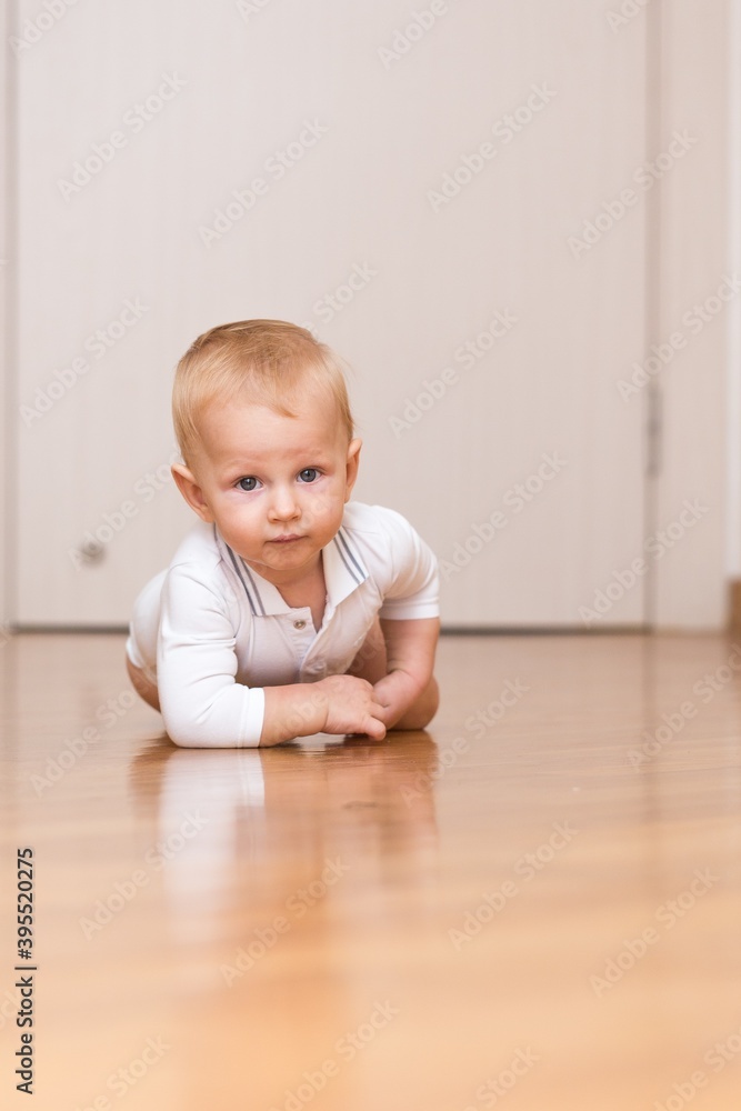 Portrait of a Cute Baby Crawling Portrait of a Cute Baby Crawling