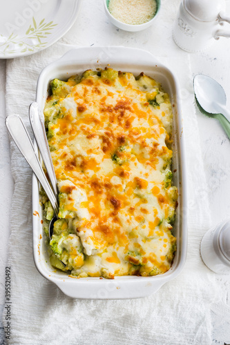 Broccoli and cauliflower gratin photo