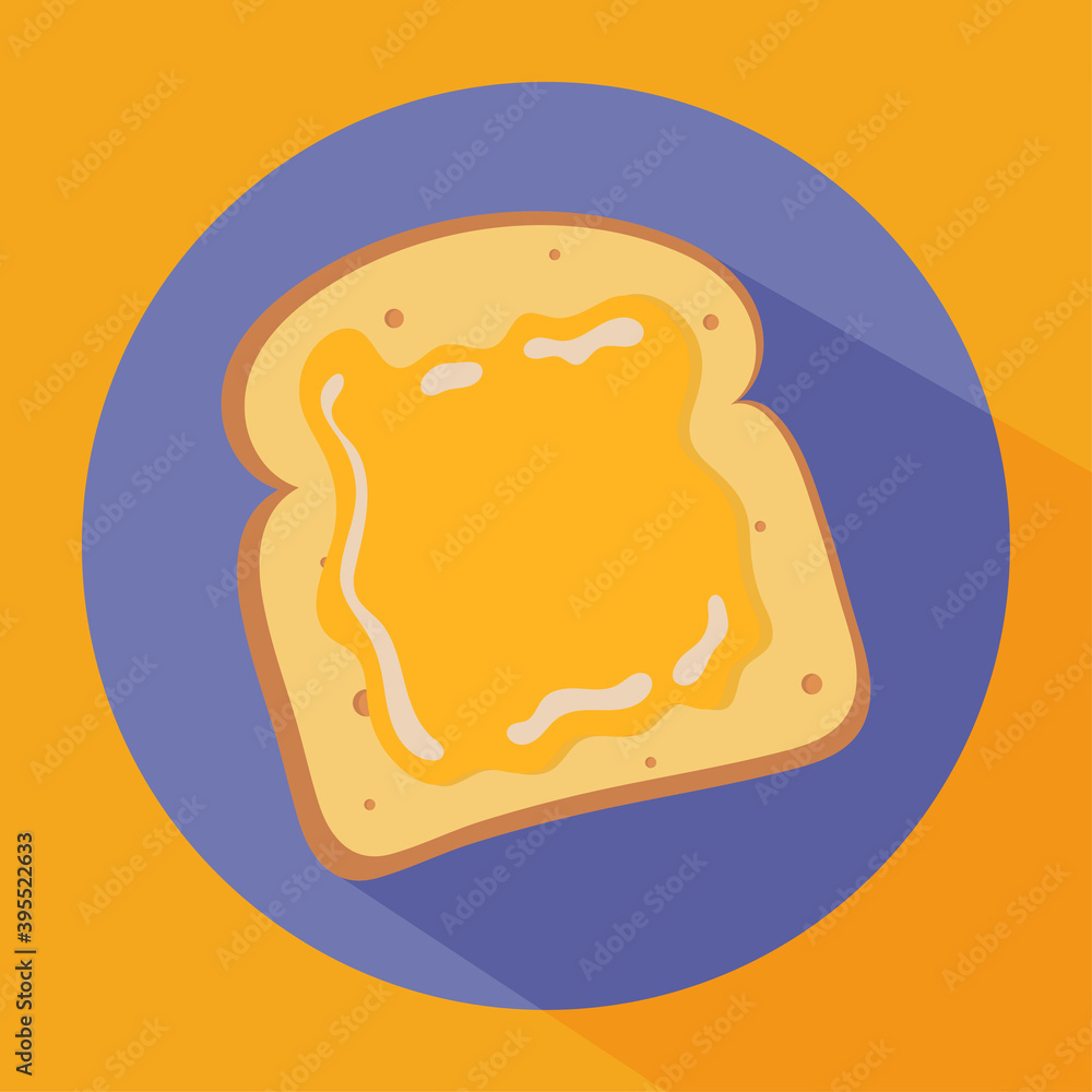 Flat vector icon of toast with jam Flat vector icon of toast with jam