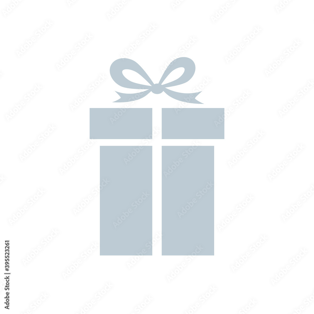Gift box icon. Holiday concept silhouette present box. Vector illustration isolated on white.